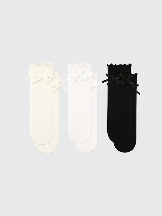 Calf Socks "Bow" 3-Pack