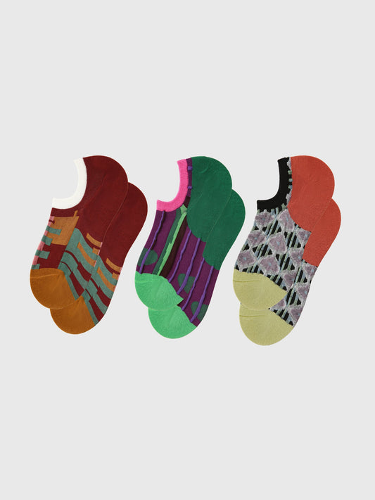 No Show Socks "Memory Frame" 3-Pack