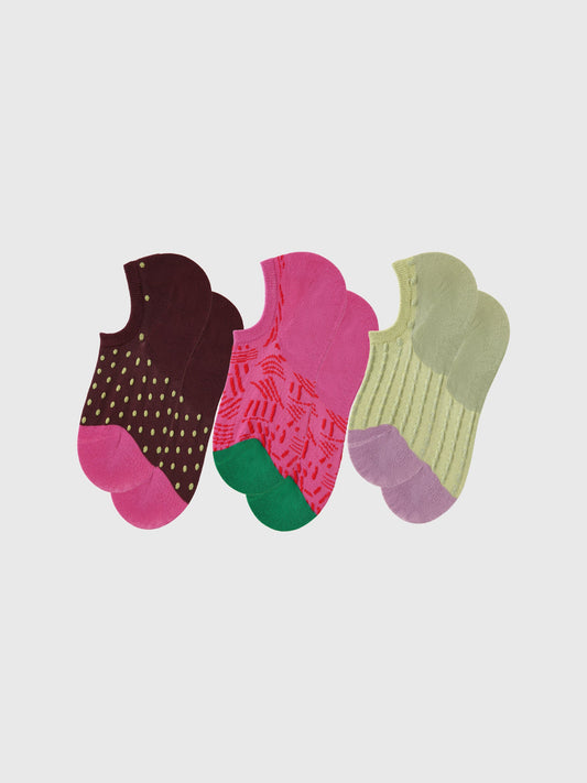 No Show Socks "Flash of Memory" 3-Pack