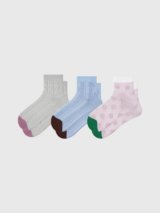 Quarter Socks "Moonlit Serenity" 3-Pack