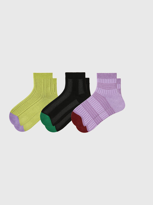 Quarter Socks "Strolling Through Cosmos" 3-Pack