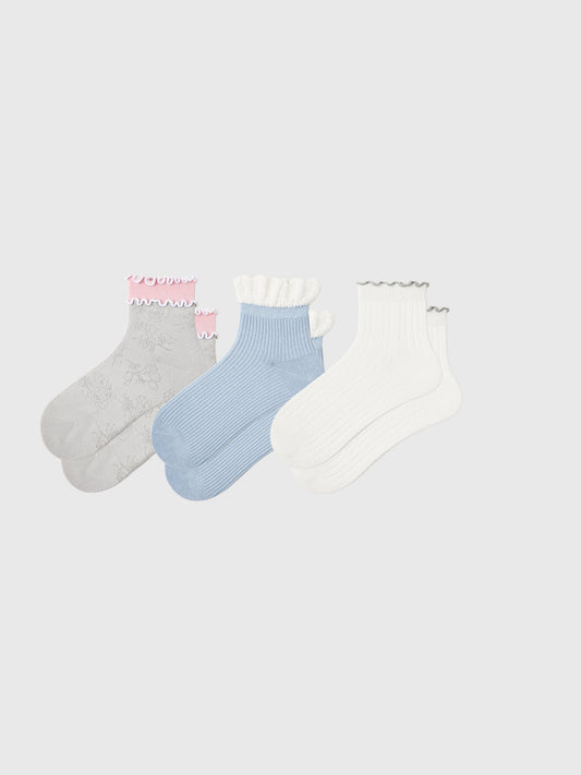 Quarter Socks "Untitled Rain" 3-Pack